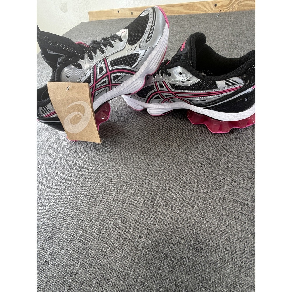 NEW ASIC Gel Kinetic Fluent Black Pink Glo Running Shoes 1203A963-001 Woman's 6